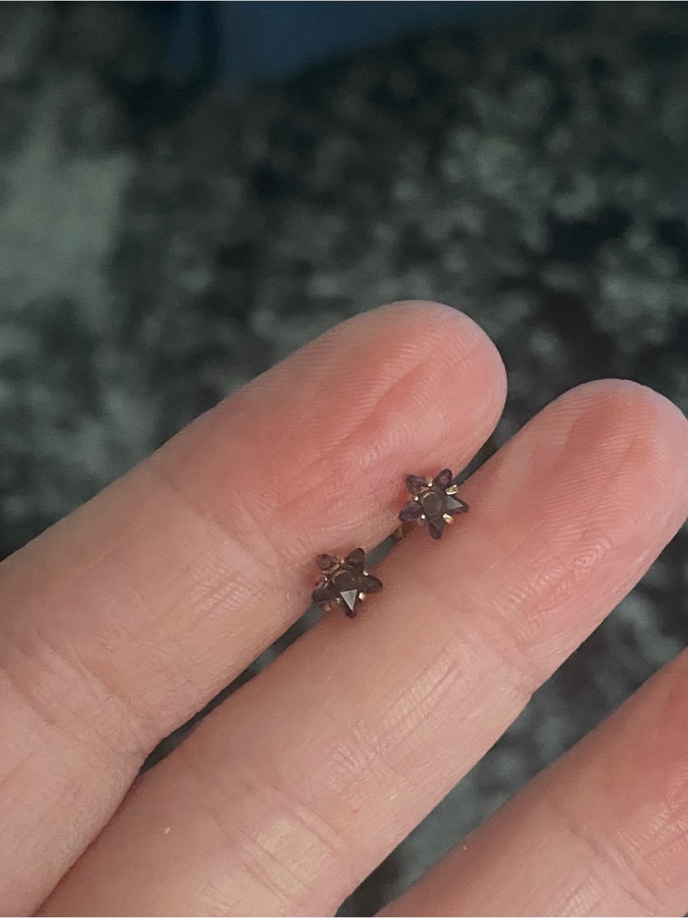 Delicate Purple Starburst Stud Earrings - Petite Women’s Jewelry